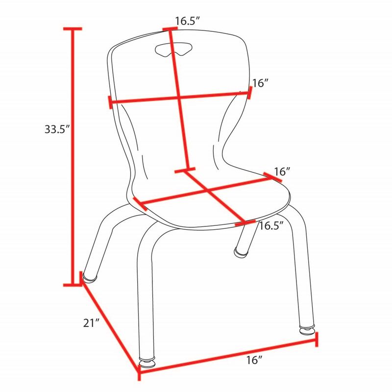 Regency Andy School Stack Chair 18" Seat Height for 5th Grade - Adult Students - SchoolOutlet