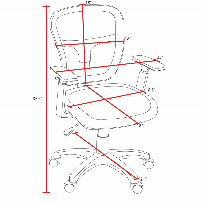 Regency Harrison Ergonomic Mesh Back Task Chair with Height - Adjustable Arms and Synchro - Tilt Functionality 18 - 23"H (REG - 5125ABK) - SchoolOutlet