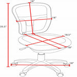 Regency Harrison Armless Mesh Back Task Chair with Breathable Ergonomic Support and Space - Saving Profile 18 - 23