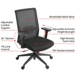 Regency Kodak Ergonomic Mesh Office Chair with Adjustable Lumbar Support and Personalized Arm Positioning 22