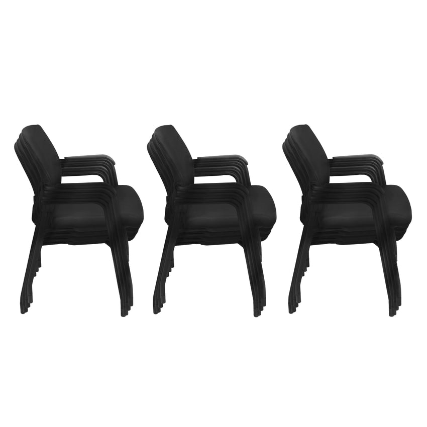 Regency Knight 12 - Pack Multi - Purpose Mesh Back Training Room Chairs with Reinforced Steel Frames 17"H (REG - 5675XBK12PK) - SchoolOutlet
