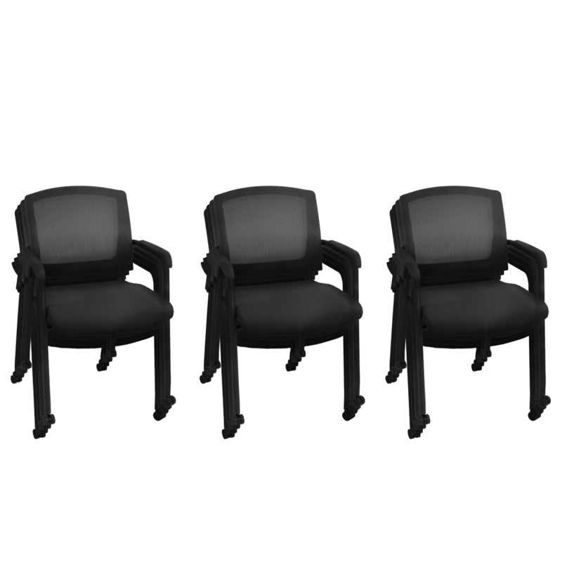 Regency Knight 12 - Pack Multi - Purpose Mesh Back Training Room Chairs with Reinforced Steel Frames 17"H (REG - 5675XBK12PK) - SchoolOutlet