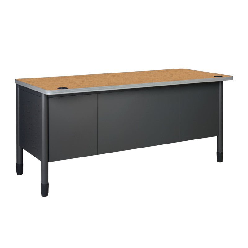 Regency Mesa Steel Double Pedestal Teacher's Office Desk with Center Drawer 60" x 30" (66266DPCDMO) - SchoolOutlet