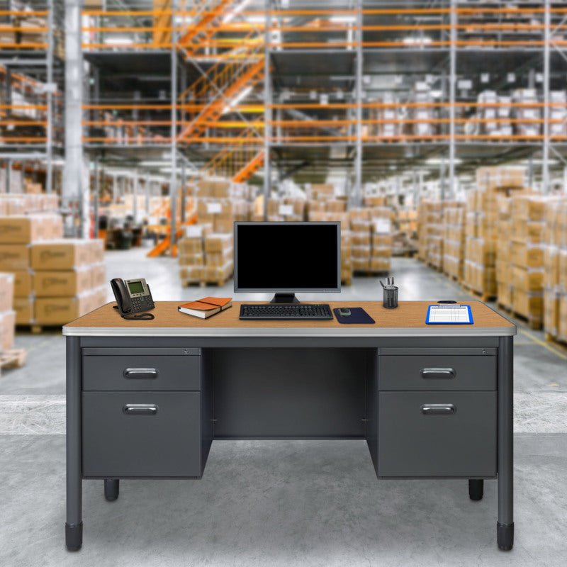 Regency Mesa Steel Double Pedestal Teacher's Office Desk 60" x 30" (66266DPMO) - SchoolOutlet