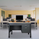 Regency Mesa Steel Single Pedestal Teacher's Office Desk with Center Drawer 48