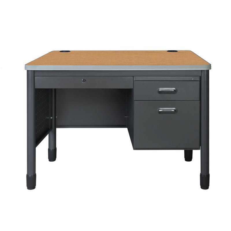 Regency Mesa Steel Single Pedestal Teacher's Office Desk with Center Drawer 48" x 30" (66348SPCDMO) - SchoolOutlet