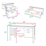Regency Mesa Steel Single Pedestal Teacher's Office Desk with Center Drawer 48
