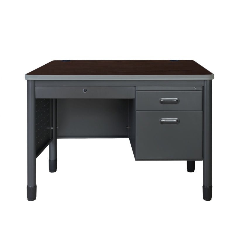 Regency Mesa Steel Single Pedestal Teacher's Office Desk with Center Drawer 48" x 30" (REG - 66348SPCD) - SchoolOutlet