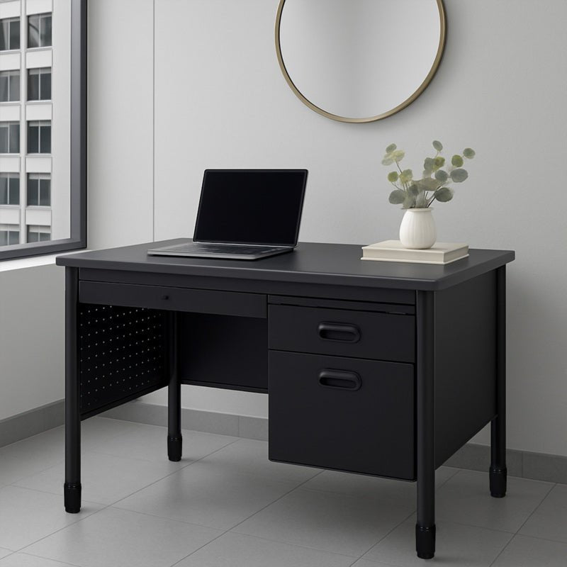 Regency Mesa Steel Single Pedestal Teacher's Office Desk with Center Drawer 48" x 30" (REG - 66348SPCD) - SchoolOutlet