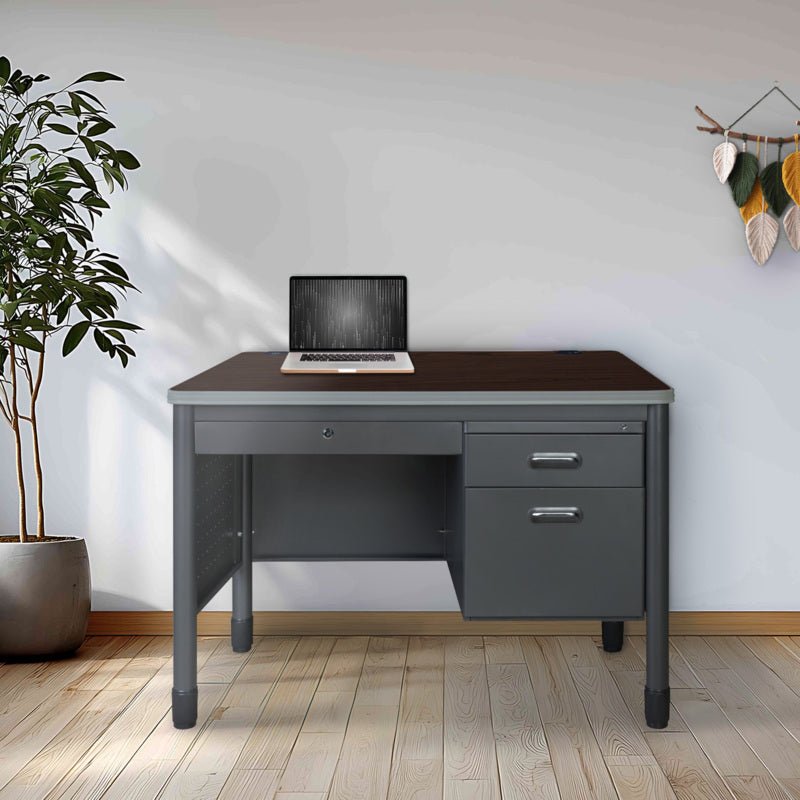Regency Mesa Steel Single Pedestal Teacher's Office Desk with Center Drawer 48" x 30" (REG - 66348SPCD) - SchoolOutlet
