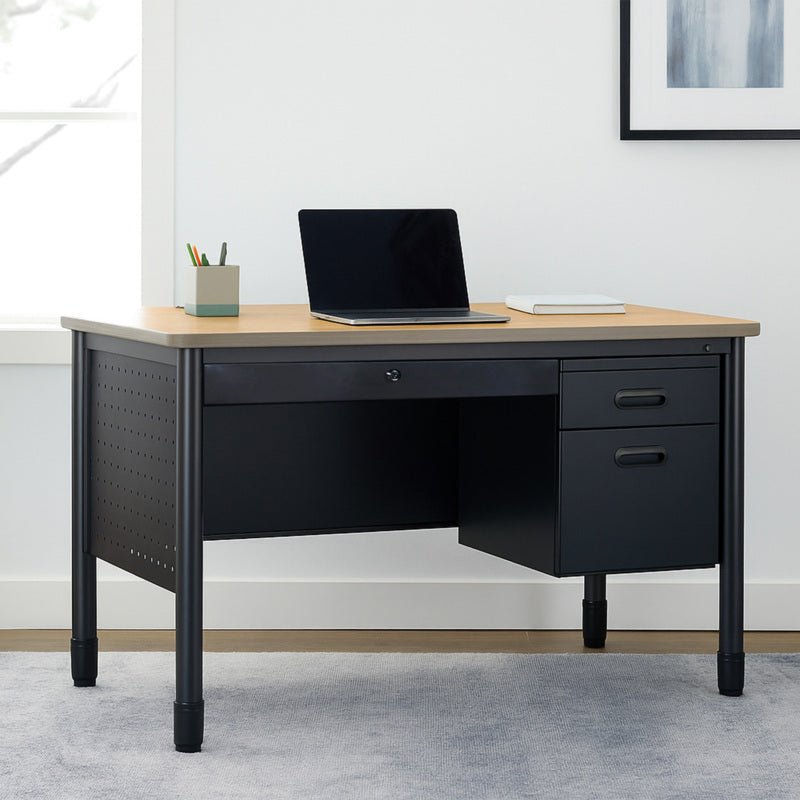 Regency Mesa Steel Single Pedestal Teacher's Office Desk with Center Drawer 48" x 30" (REG - 66348SPCD) - SchoolOutlet