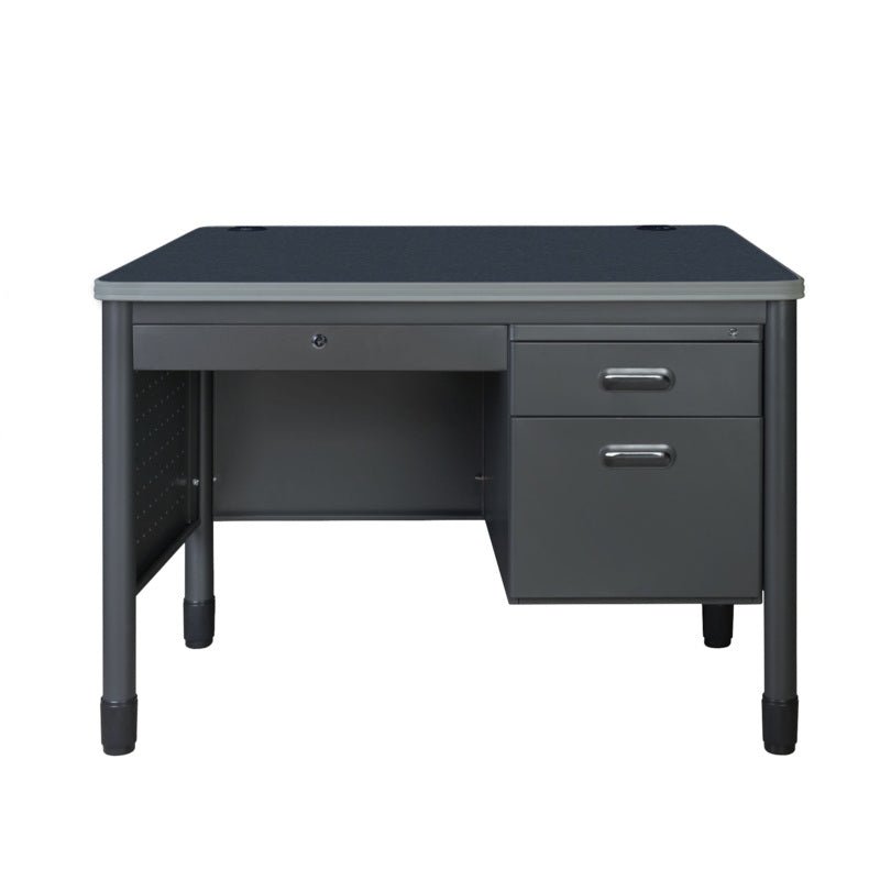 Regency Mesa Steel Single Pedestal Teacher's Office Desk with Center Drawer 48" x 30" (REG - 66348SPCD) - SchoolOutlet
