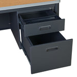 Regency Mesa Steel Single Pedestal Teacher's Office Desk with Center Drawer 60