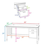 Regency Mesa Steel Single Pedestal Teacher's Office Desk with 60