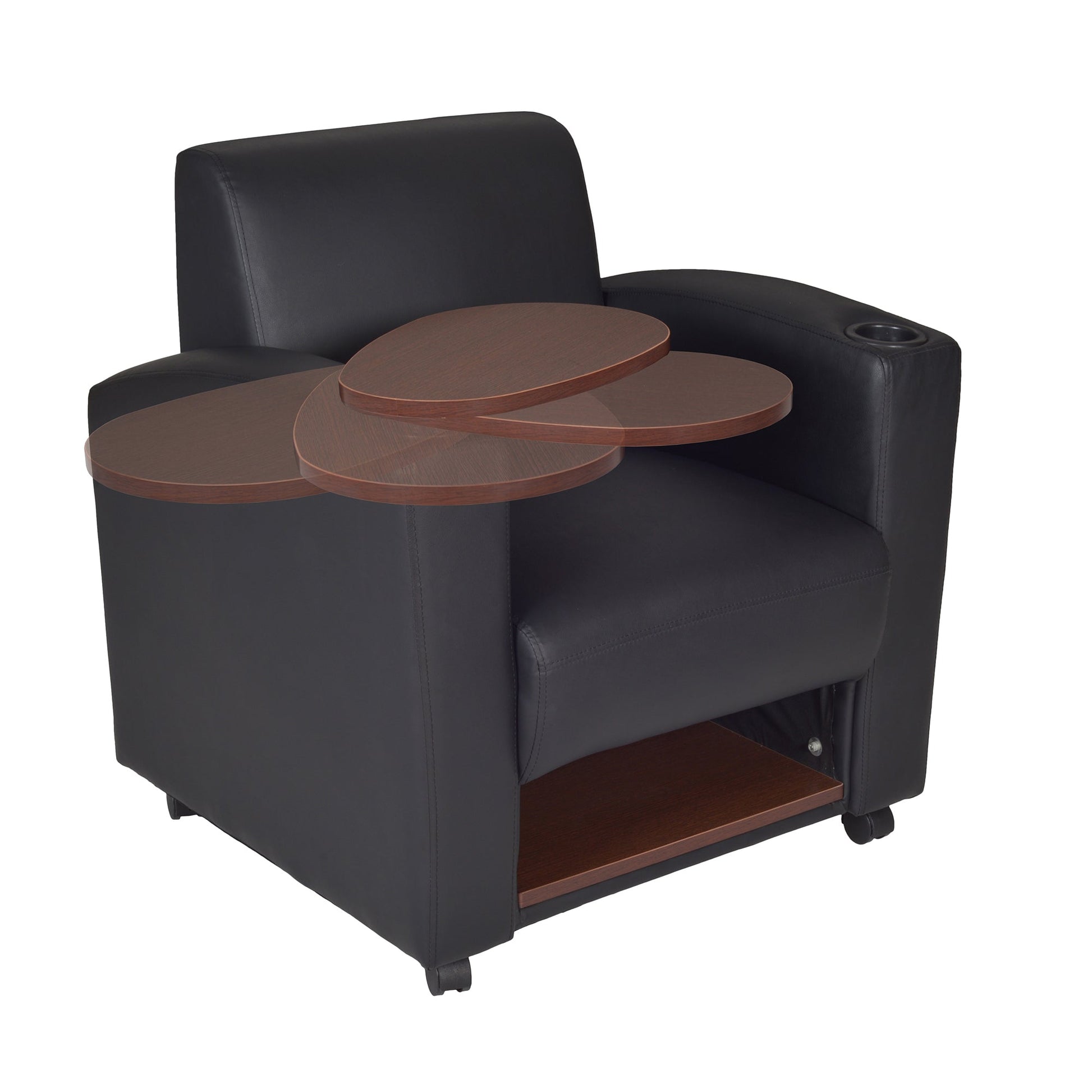 Regency Nova Tablet Arm Chair w/ Storage (2 pack) - Black / Java - SchoolOutlet