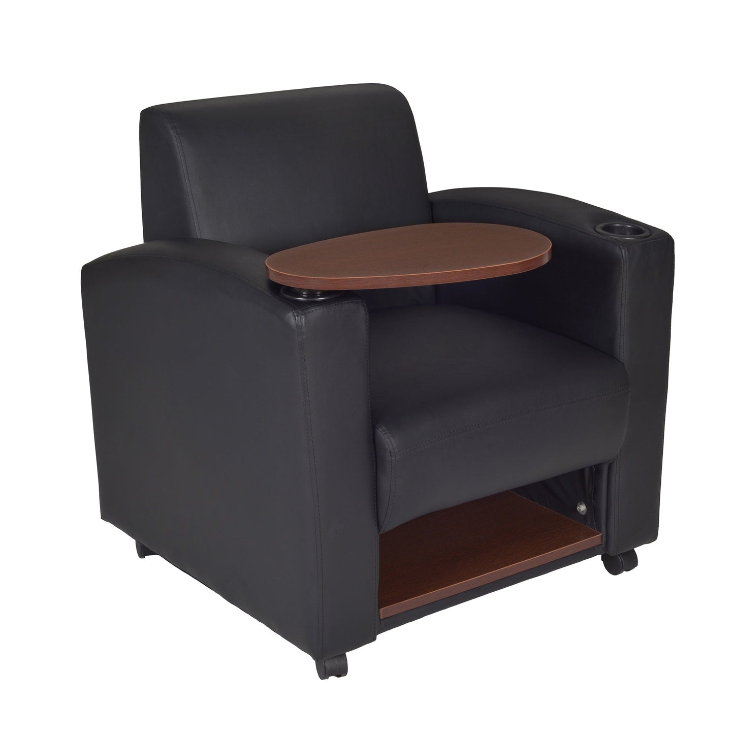 Regency Nova Tablet Arm Chair w/ Storage (2 pack) - Black / Java - SchoolOutlet