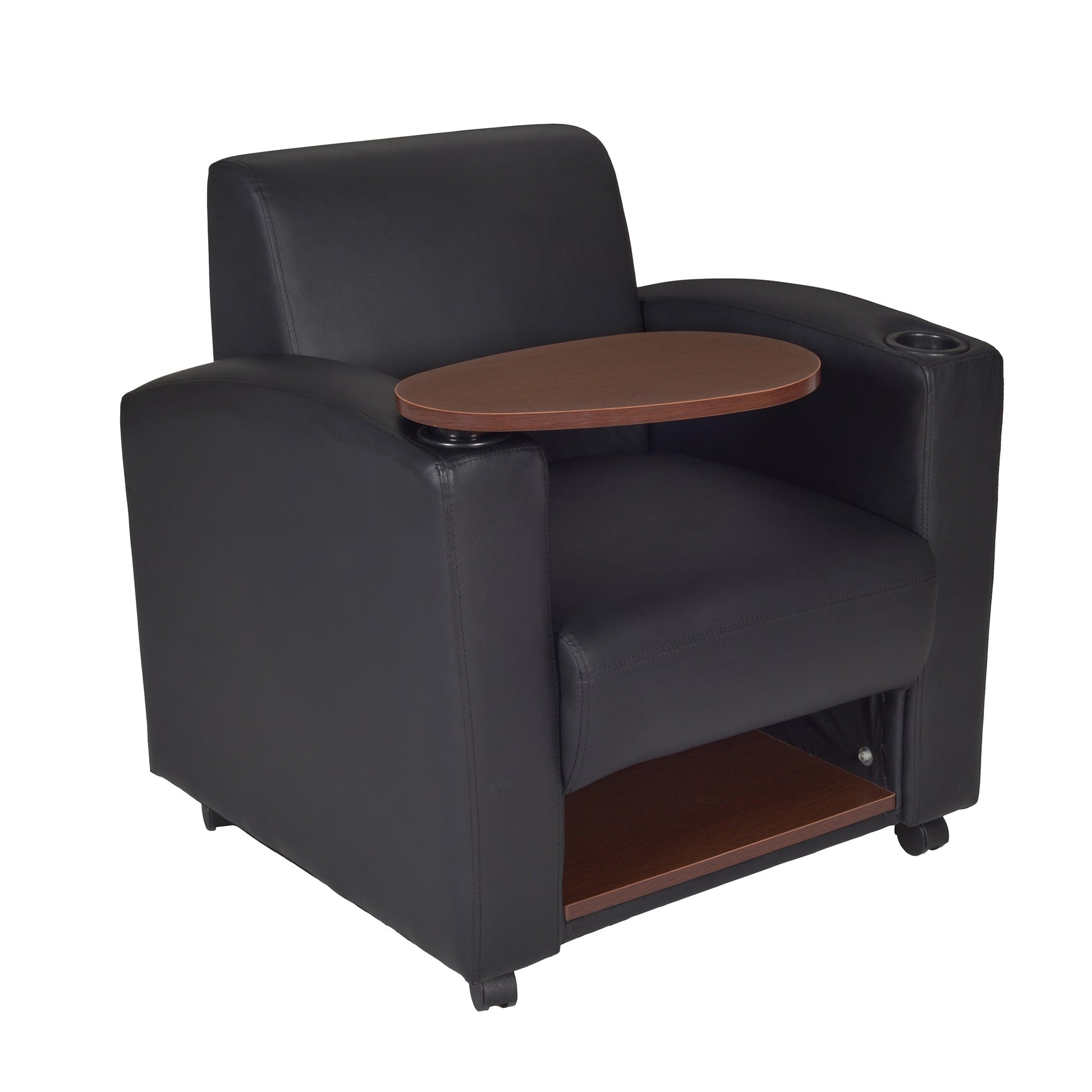 Regency Nova Tablet Arm Chair w/ Storage (2 pack) - Black / Java - SchoolOutlet