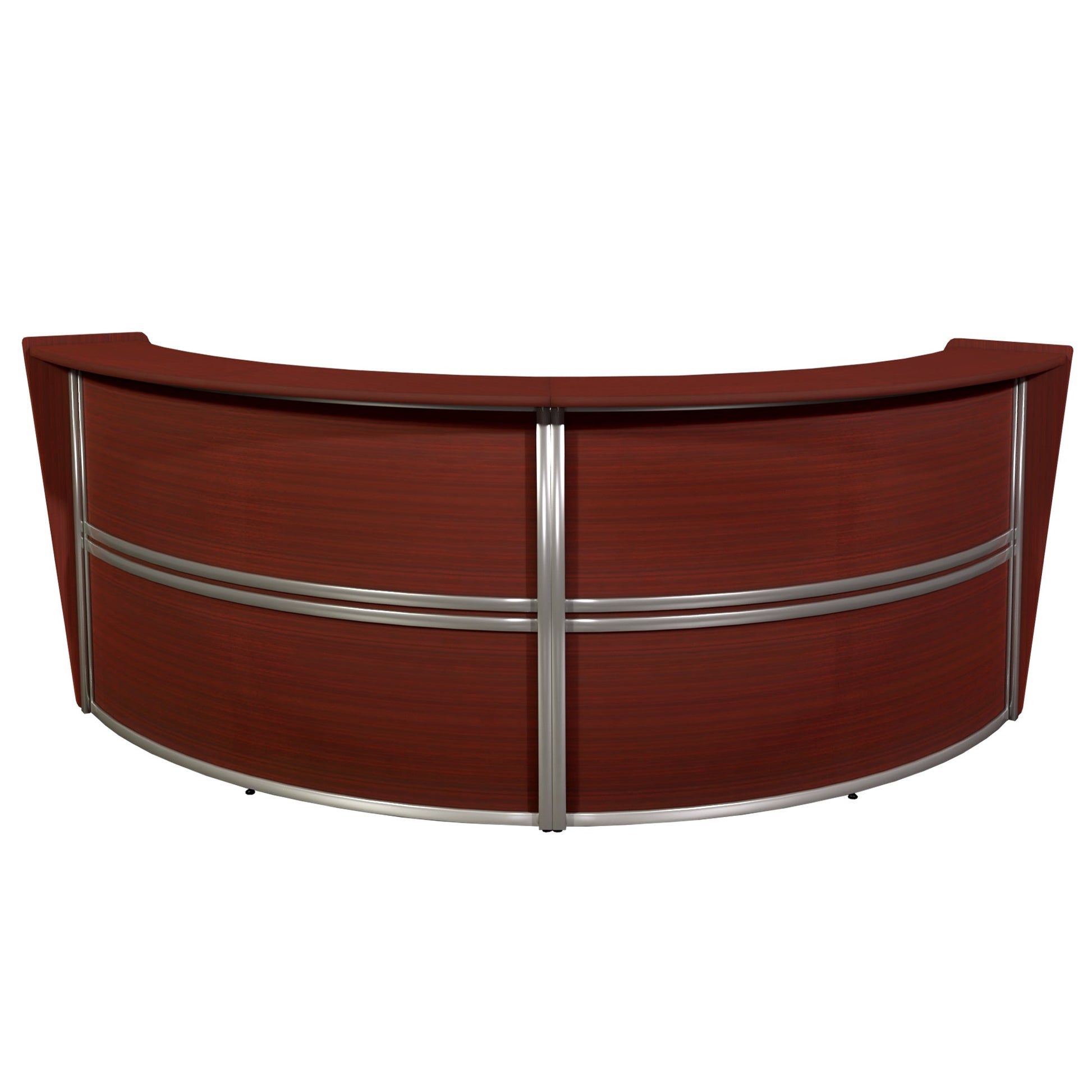 Regency Marque Double - Unit Reception Curved Desk Workstation 124.25"W x 49"D - SchoolOutlet