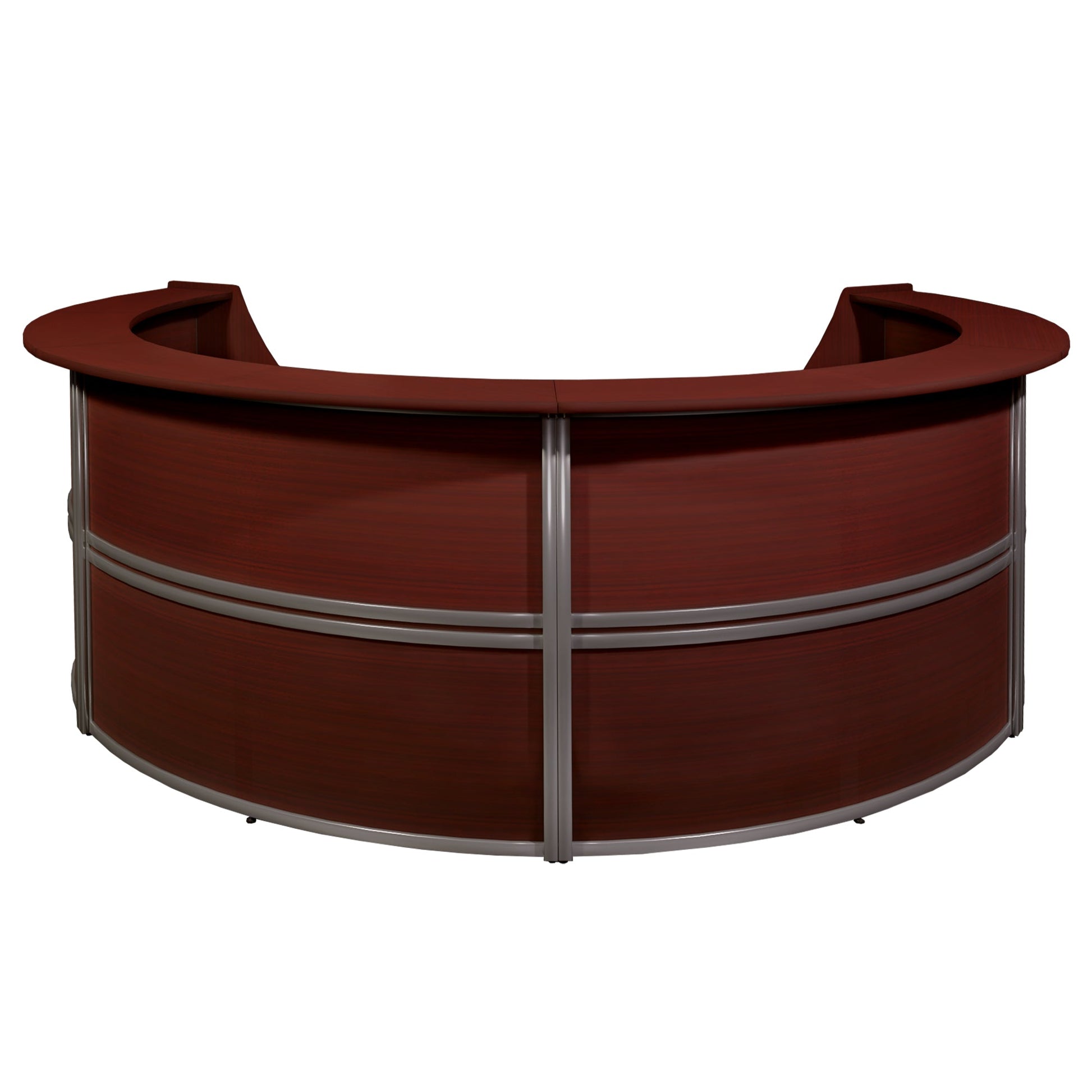 Regency Marque Four - Unit Reception Curved Desk Workstation 142"W x 103"D - SchoolOutlet