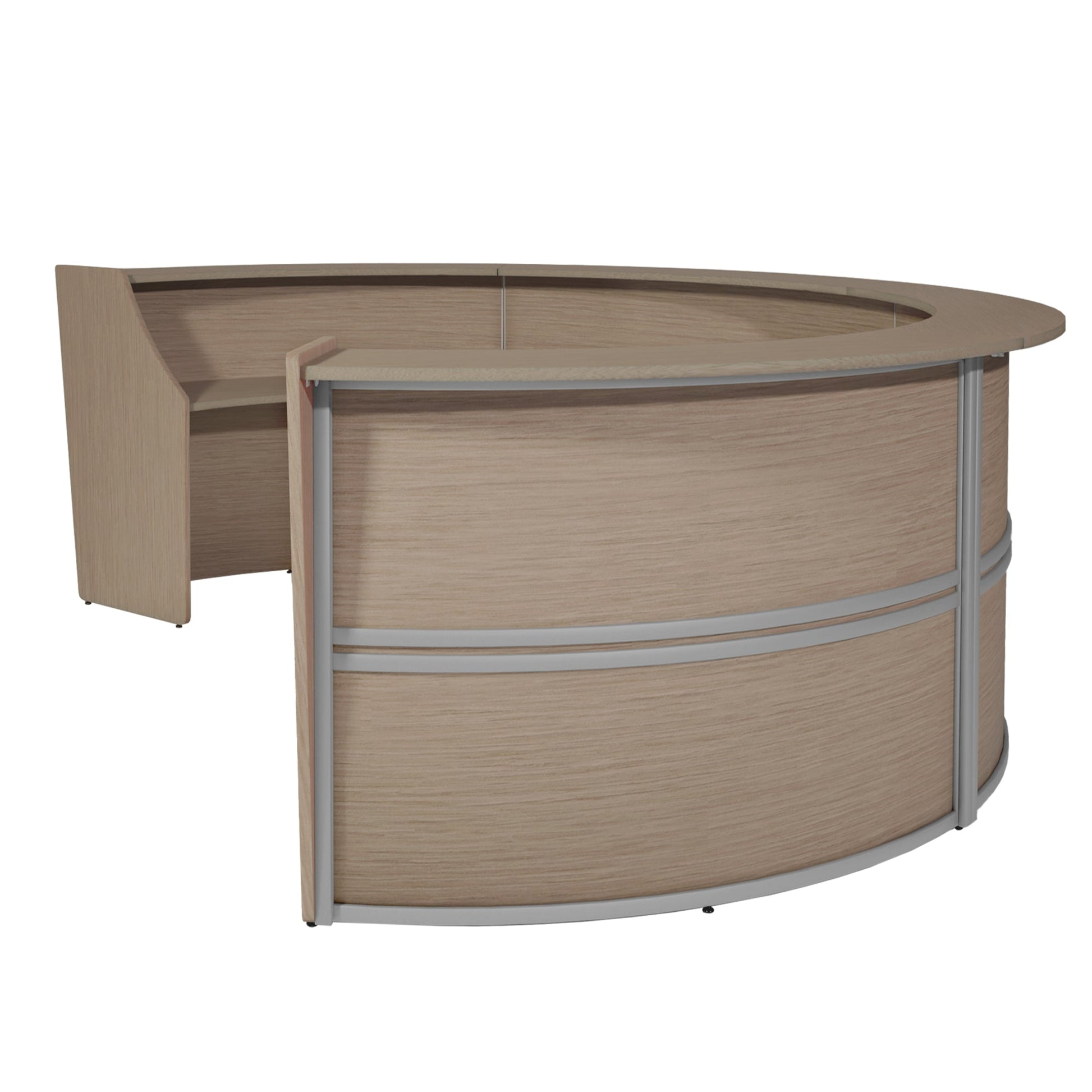 Regency Marque Four - Unit Reception Curved Desk Workstation 142"W x 103"D - SchoolOutlet