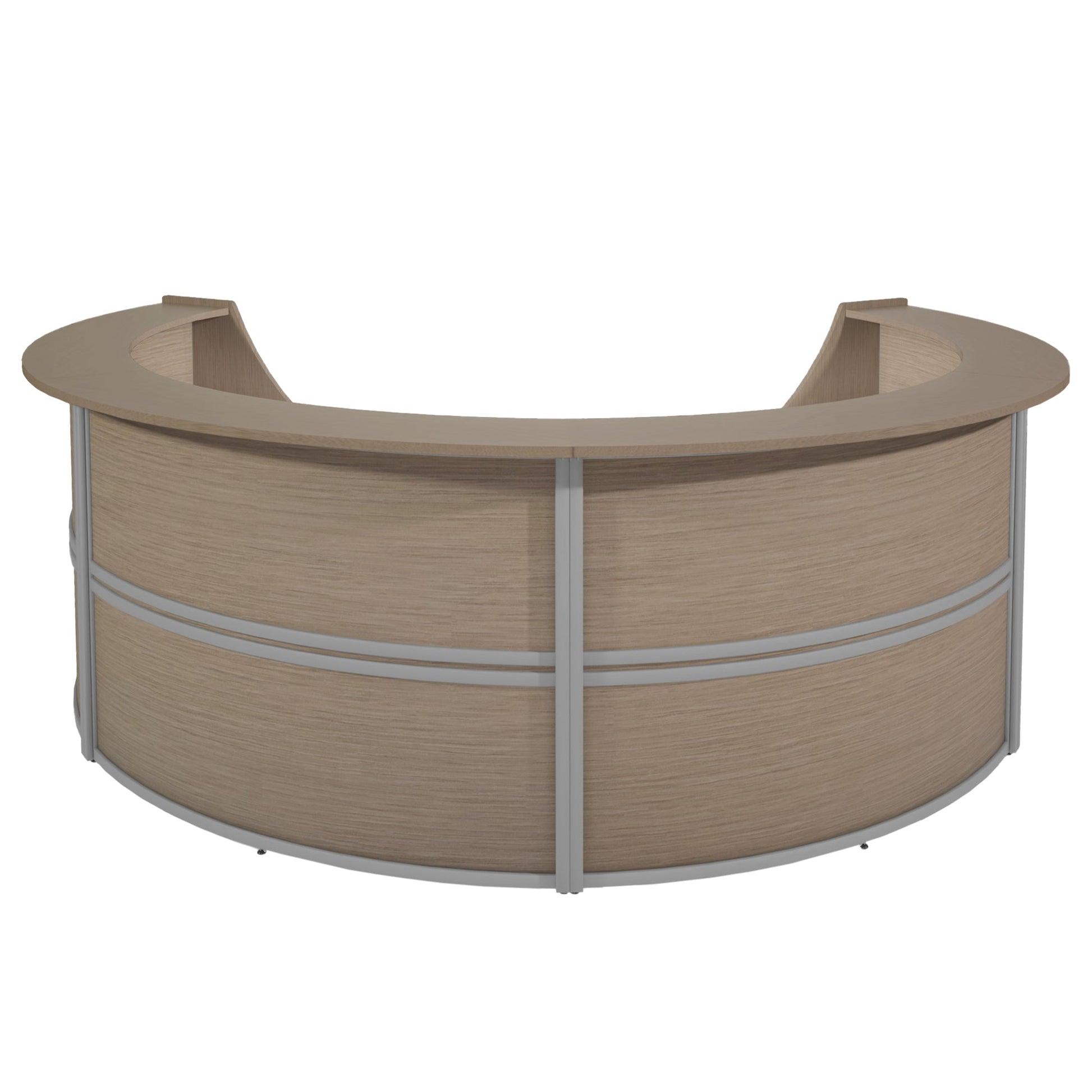 Regency Marque Four - Unit Reception Curved Desk Workstation 142"W x 103"D - SchoolOutlet