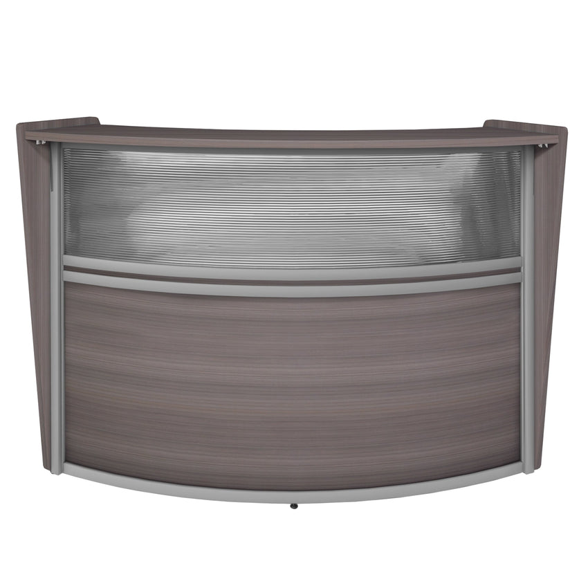 Regency Marque Plexi Single - Unit Reception Curved Desk Workstation 72"W x 32"D - SchoolOutlet
