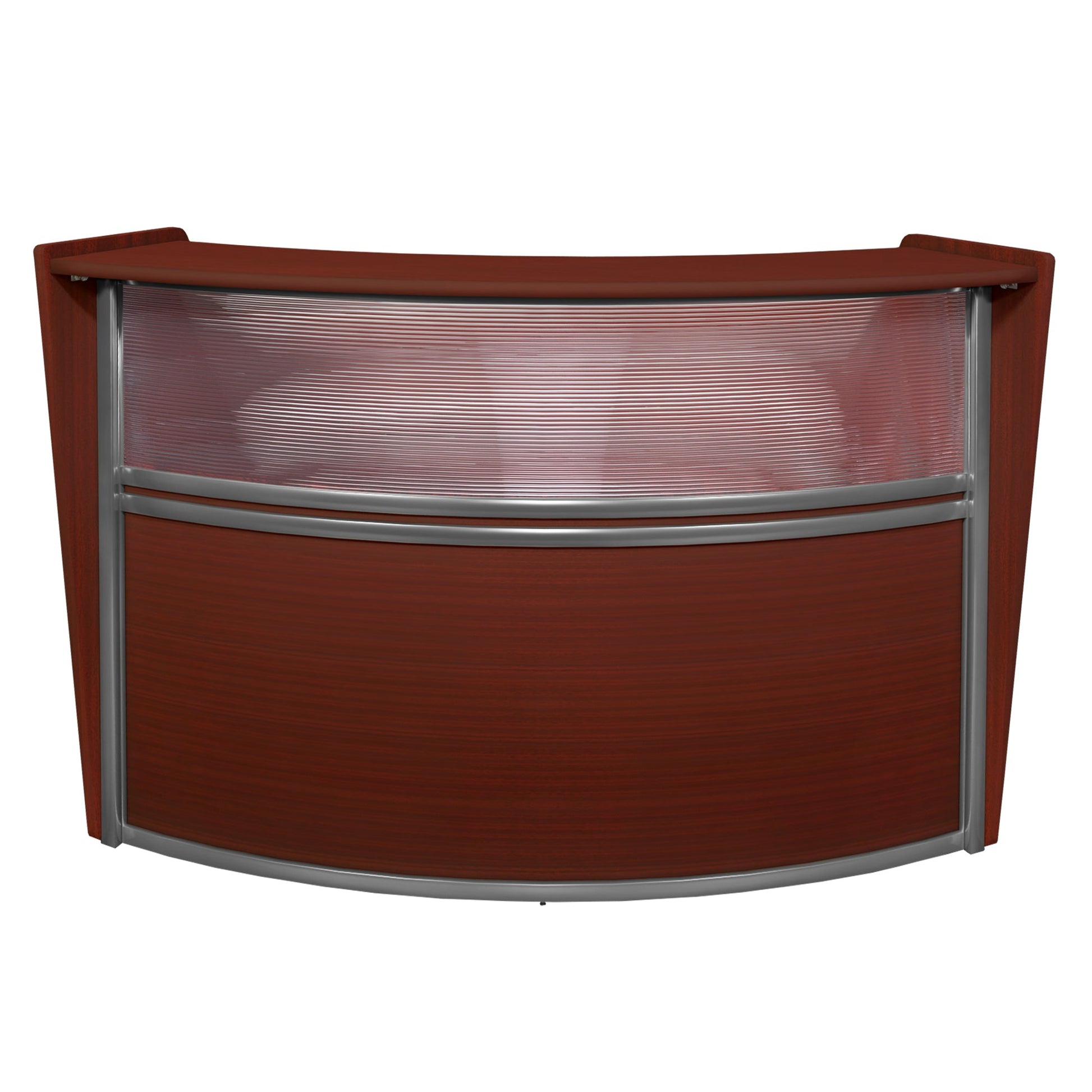 Regency Marque Plexi Single - Unit Reception Curved Desk Workstation 72"W x 32"D - SchoolOutlet