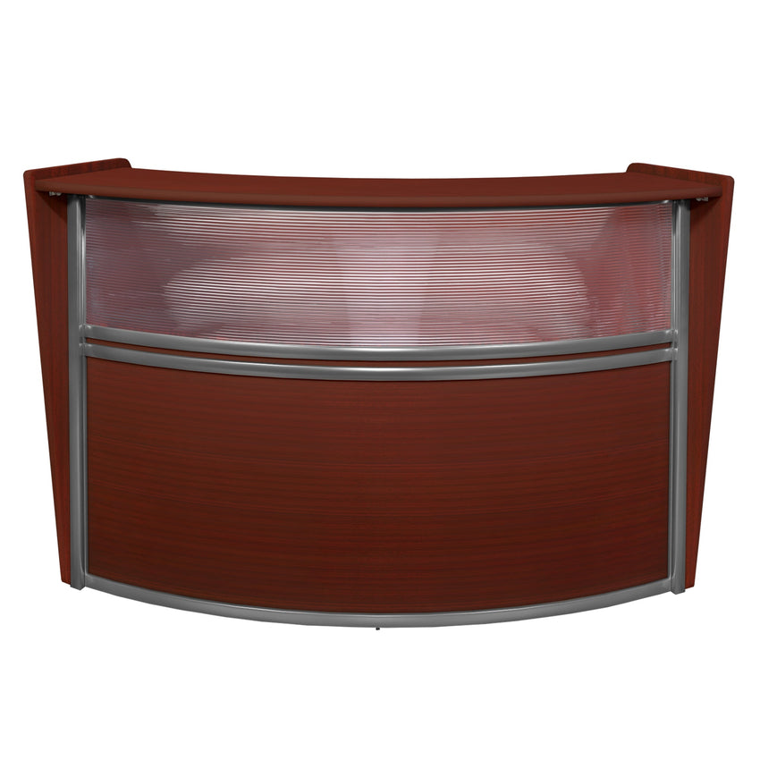 Regency Marque Plexi Single - Unit Reception Curved Desk Workstation 72"W x 32"D - SchoolOutlet