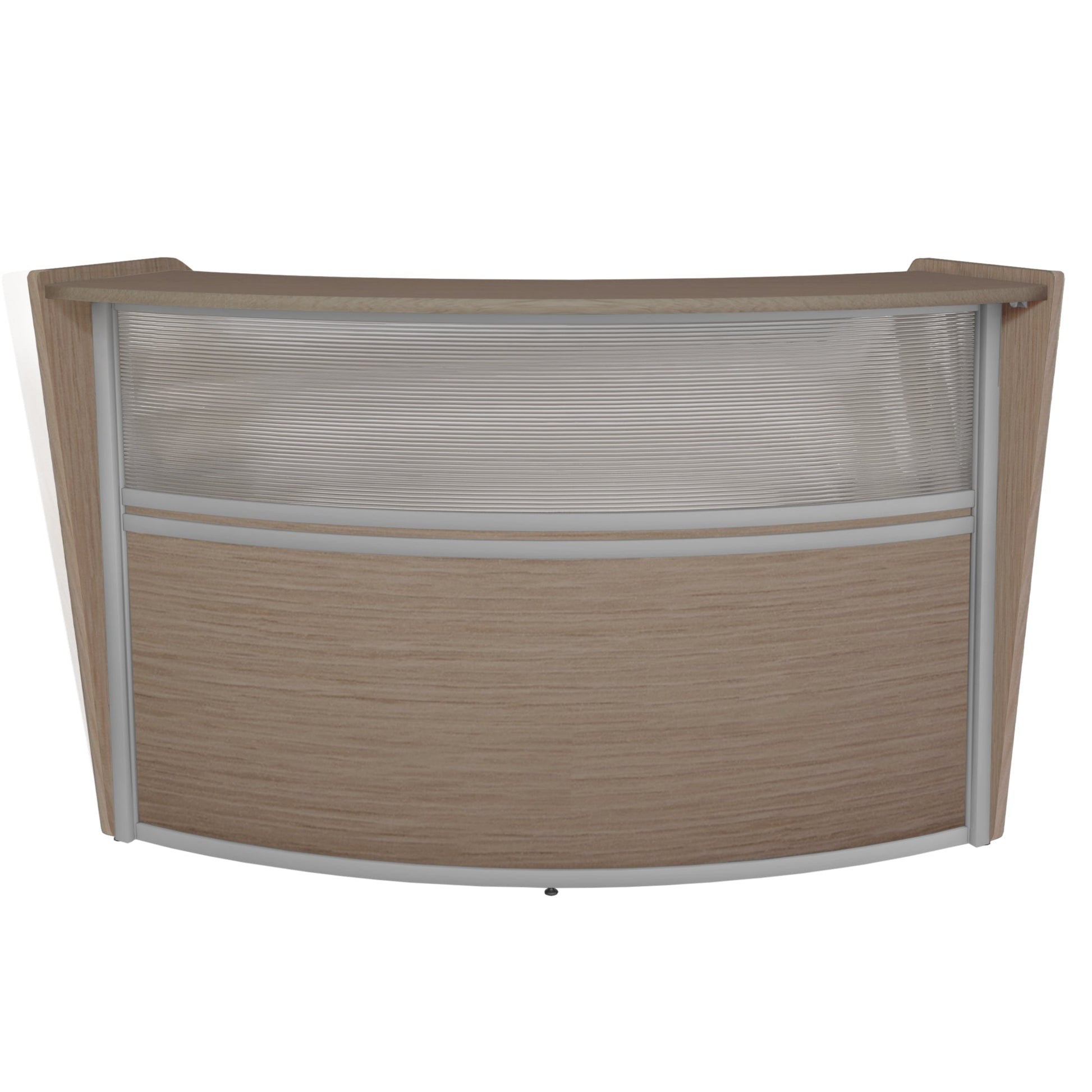 Regency Marque Plexi Single - Unit Reception Curved Desk Workstation 72"W x 32"D - SchoolOutlet