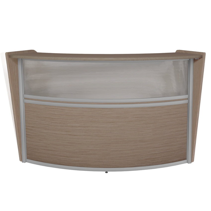 Regency Marque Plexi Single - Unit Reception Curved Desk Workstation 72"W x 32"D - SchoolOutlet