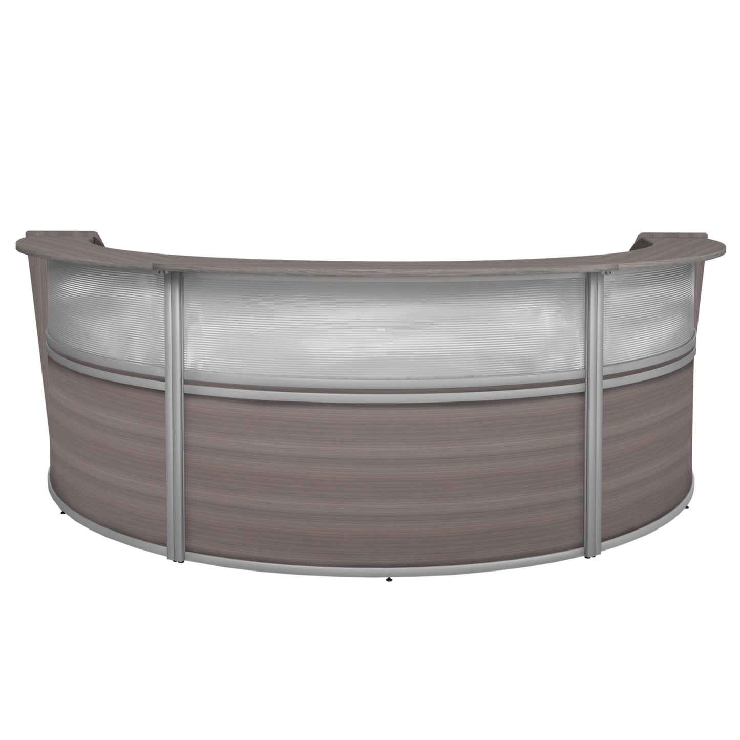 Regency Marque Plexi Triple - Unit Reception Curved Desk Workstation 143.50"W x 71"D - SchoolOutlet