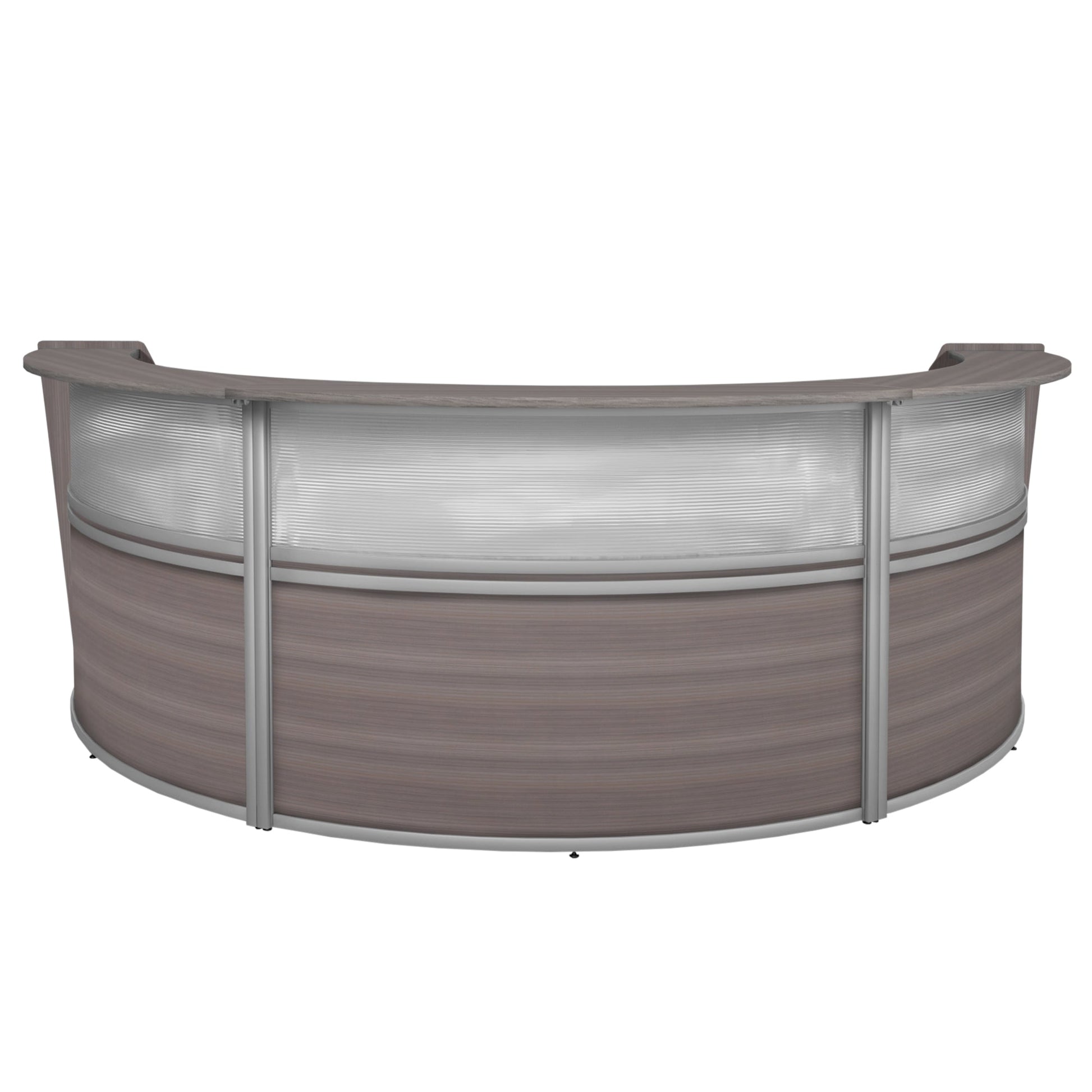 Regency Marque Plexi Triple - Unit Reception Curved Desk Workstation 143.50"W x 71"D - SchoolOutlet