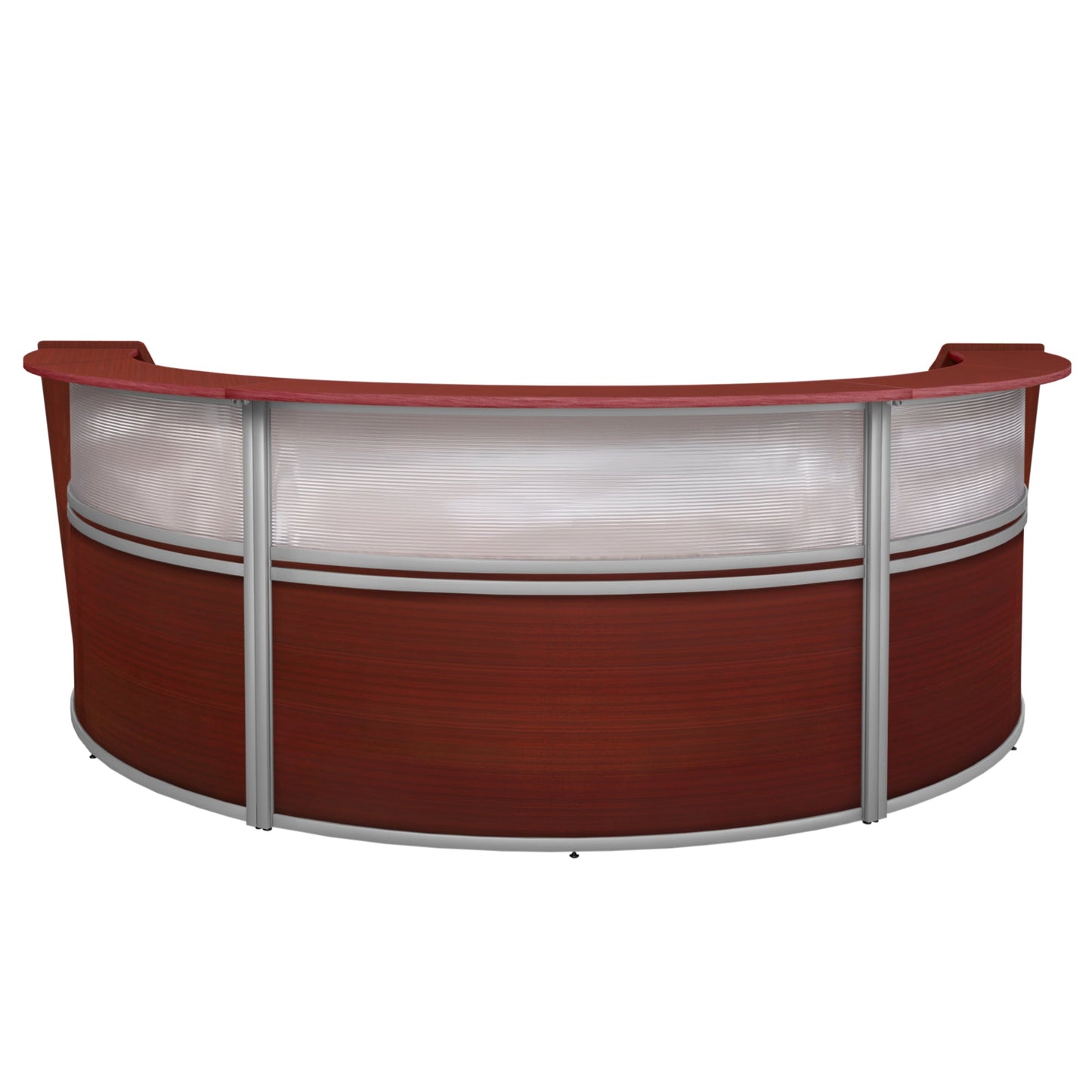 Regency Marque Plexi Triple - Unit Reception Curved Desk Workstation 143.50"W x 71"D - SchoolOutlet