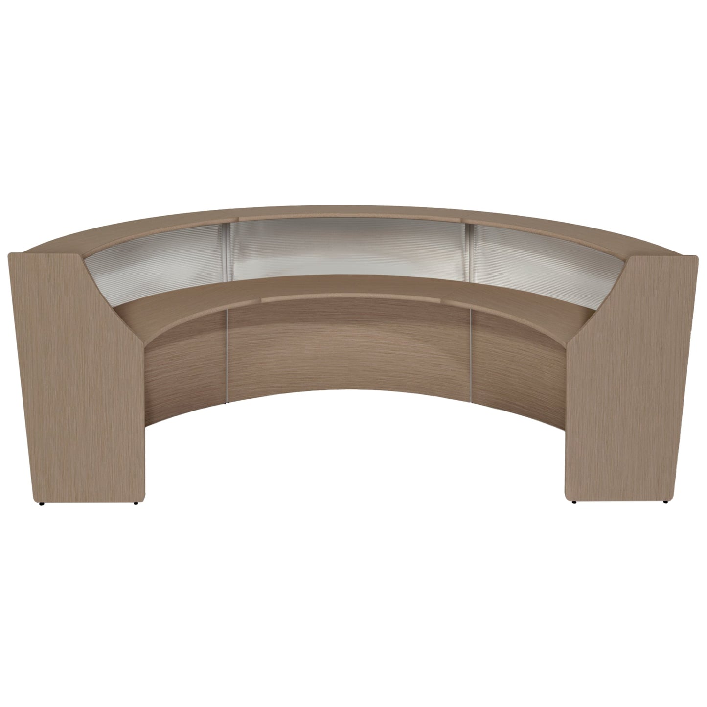 Regency Marque Plexi Triple - Unit Reception Curved Desk Workstation 143.50"W x 71"D - SchoolOutlet
