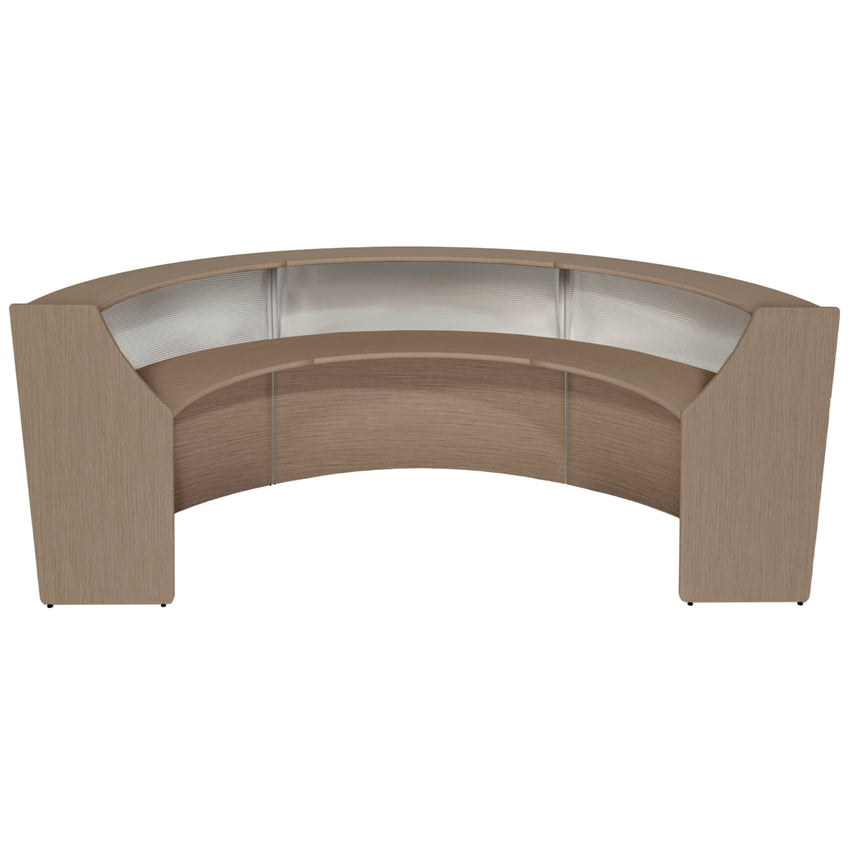Regency Marque Plexi Triple - Unit Reception Curved Desk Workstation 143.50"W x 71"D - SchoolOutlet