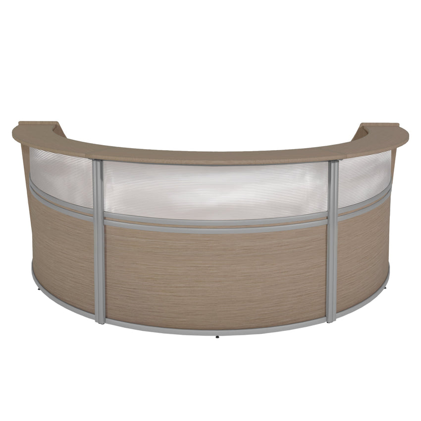 Regency Marque Plexi Triple - Unit Reception Curved Desk Workstation 143.50"W x 71"D - SchoolOutlet