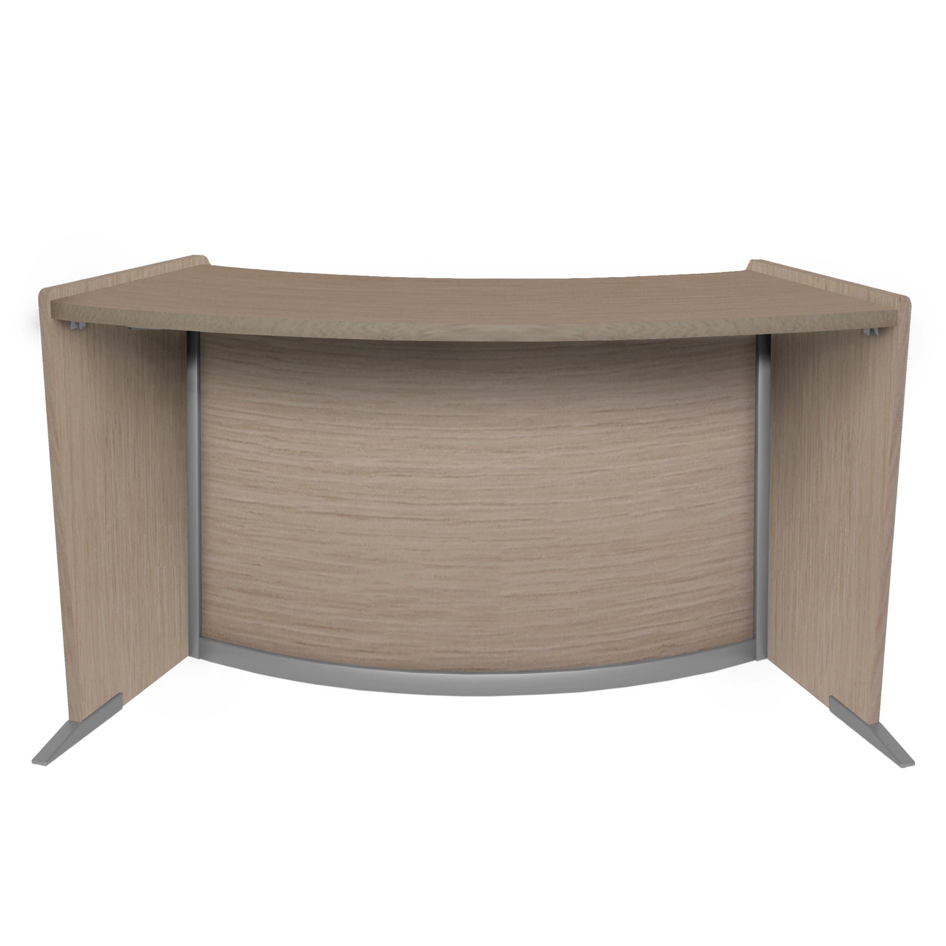 Regency Marque Curved ADA Compliant Reception Station Standalone or Add - On - Noble Oak - 42"W x 32"H - SchoolOutlet