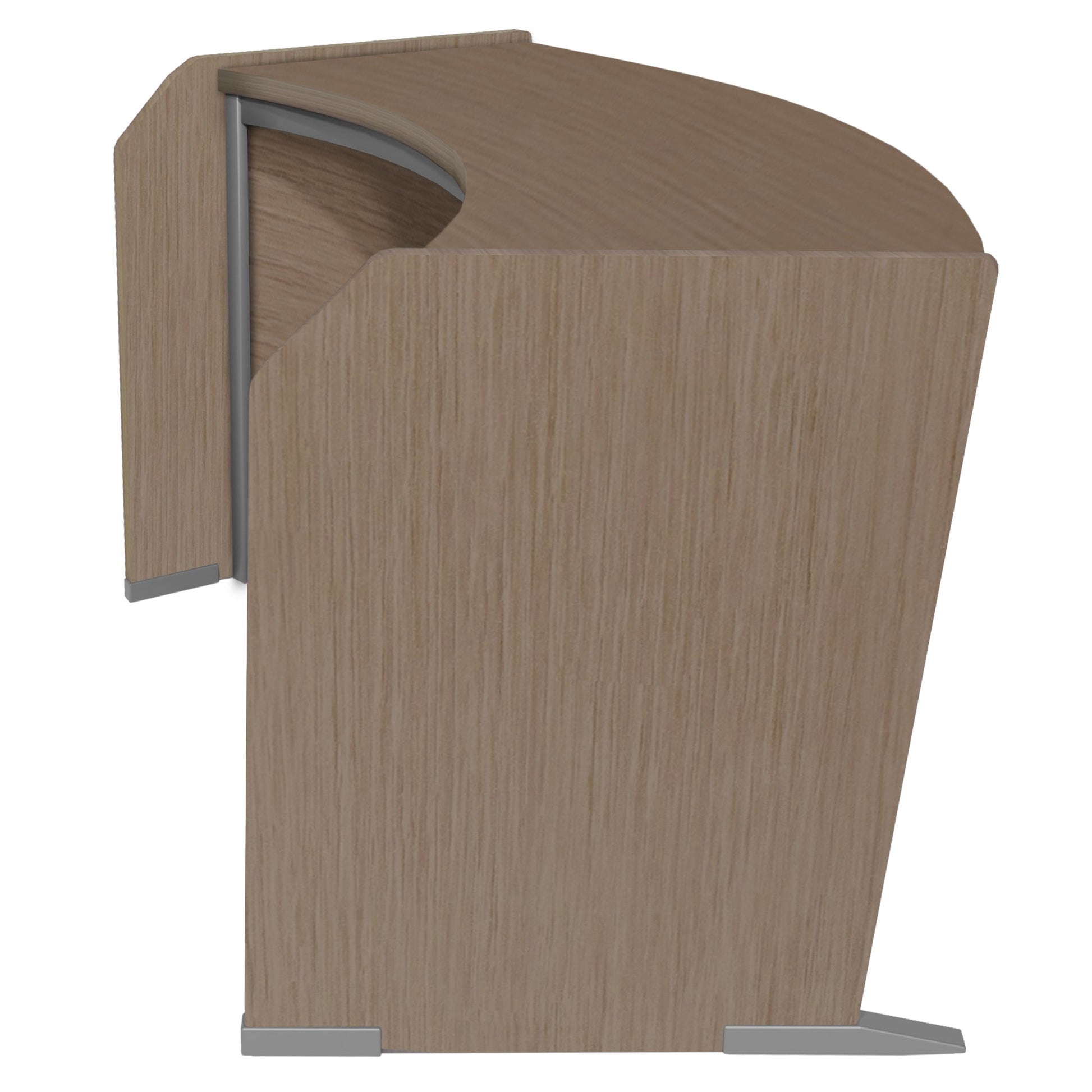 Regency Marque Curved ADA Compliant Reception Station Standalone or Add - On - Noble Oak - 42"W x 32"H - SchoolOutlet