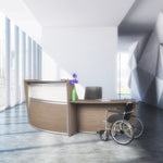 Regency Marque Curved ADA Compliant Reception Station Standalone or Add - On - Noble Oak - 42