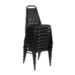 Regency Dining Cushioned Restaurant Stackable Chair (Pack of 8) - Black - SchoolOutlet