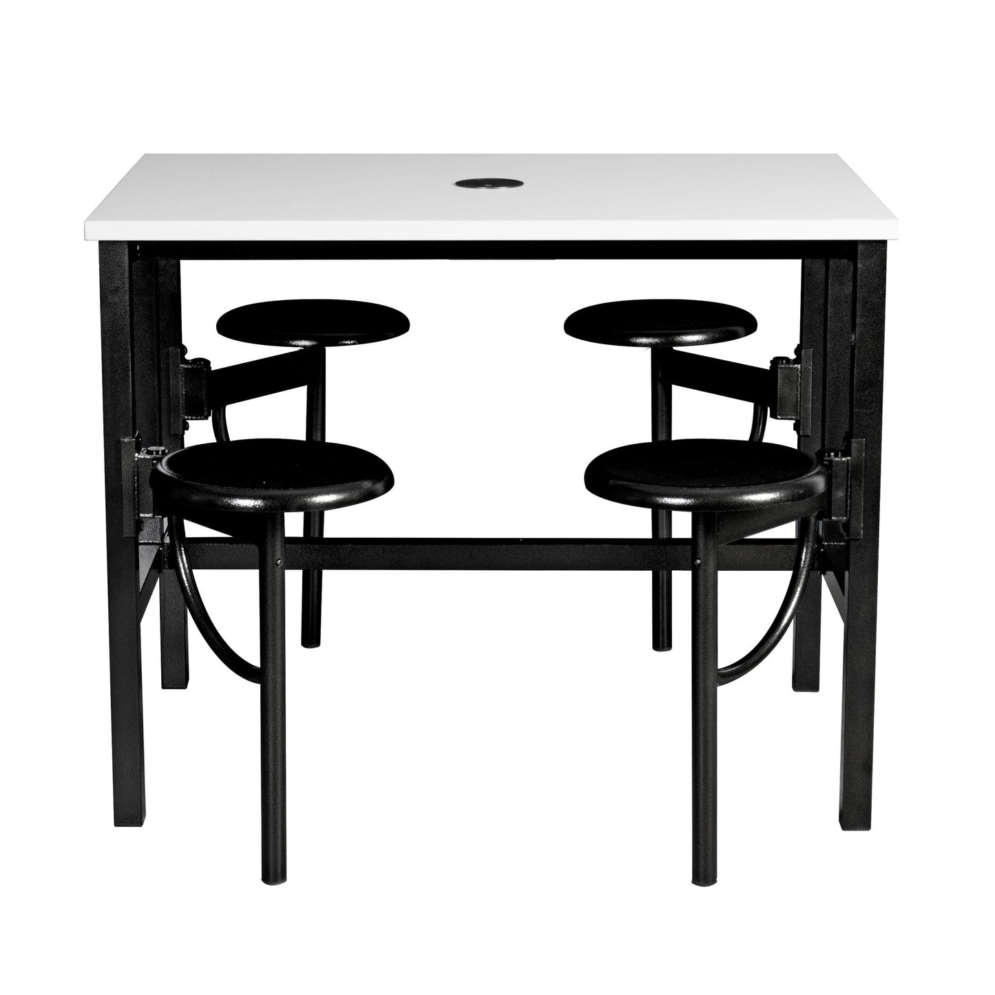 Regency Endure Standing Height Collaborative Table & Chair Set with 4 Pull-Out Stools 31.25"W x 48"L x 38"H (REG-9004-XXX-DVN) - SchoolOutlet