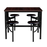 Regency Endure Standing Height Collaborative Table & Chair Set with 4 Pull-Out Stools Walnut Top, Walnut Wood Seats 31.25