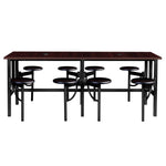 Regency Endure Standing Height Collaborative Table & Chair Set with 8 Pull-Out Stools Walnut Top, Walnut Wood Seats 31.25
