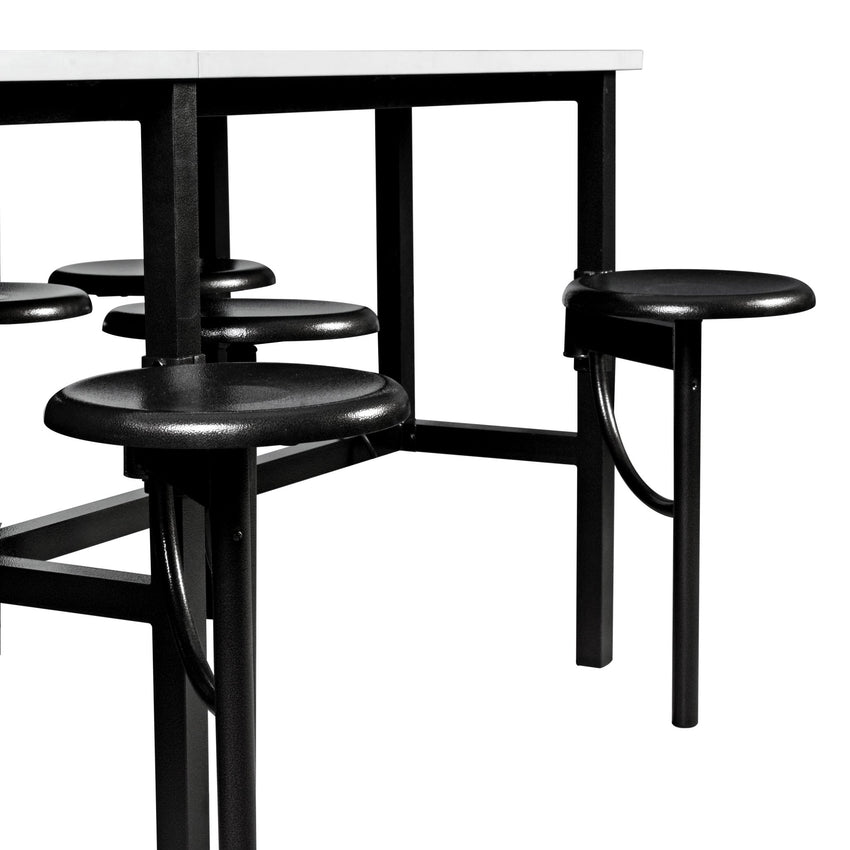 Regency Endure Standing Height Collaborative Table & Chair Set with 12 Pull-Out Stools 31.25"W x 141"L x 38"H (REG-9012-XXX-DVN) - SchoolOutlet
