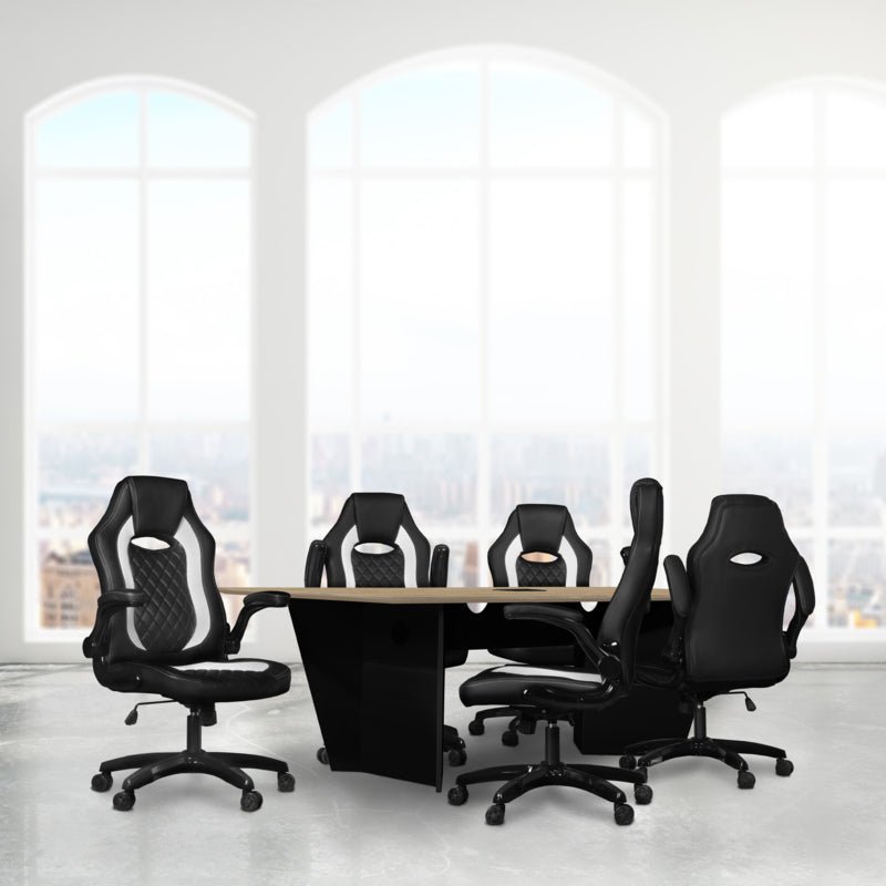 Regency Array 96"L Conference Table with Power Data Grommet - Noble Oak Top - SchoolOutlet