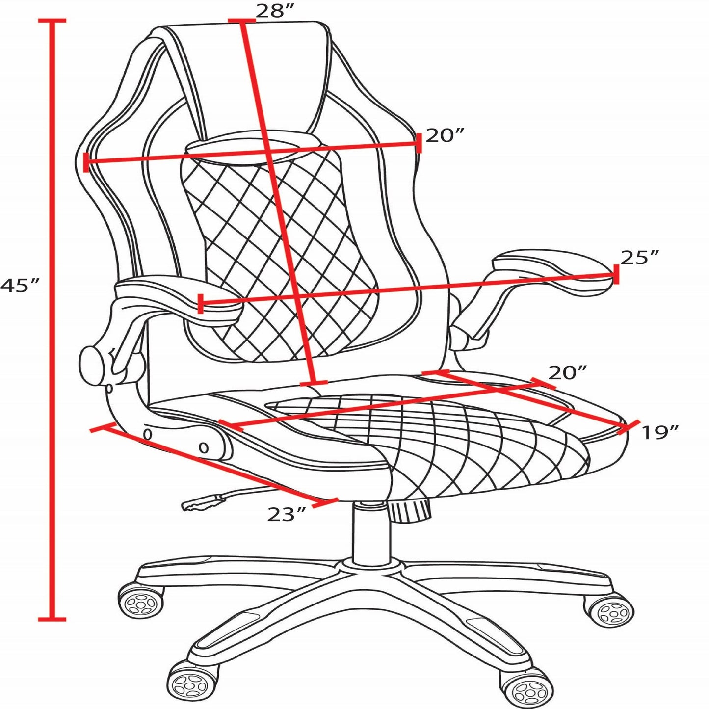Regency AON Archeus Ergonomic Gaming Chair Seating Swivel with High - Back Contoured Support and Advanced Performance Adjustability 17 - 21.5"H (REG - AON001) - SchoolOutlet
