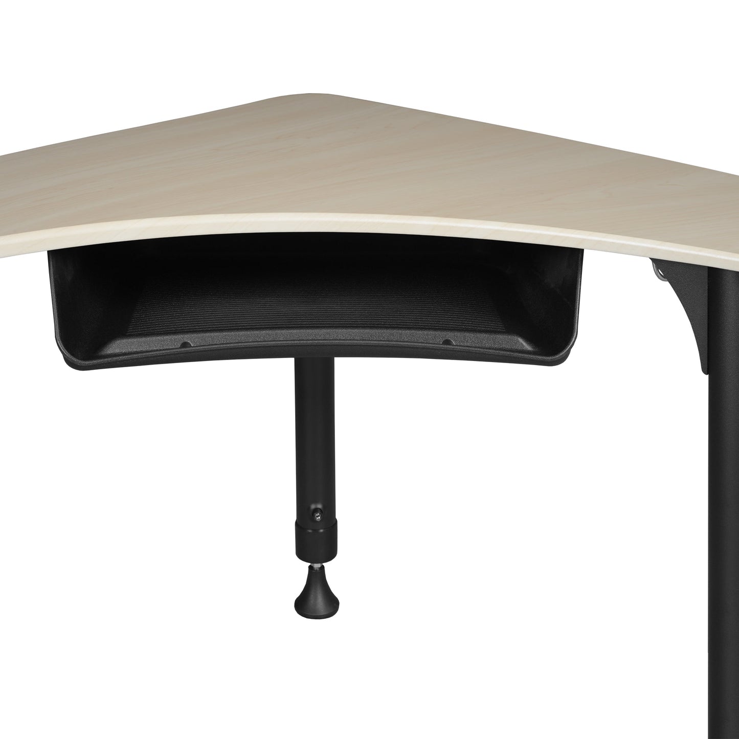 Regency 28" Boomerang Height Adjustable Plastic Top Activity School Desk with Book Storage (Maple) - SchoolOutlet