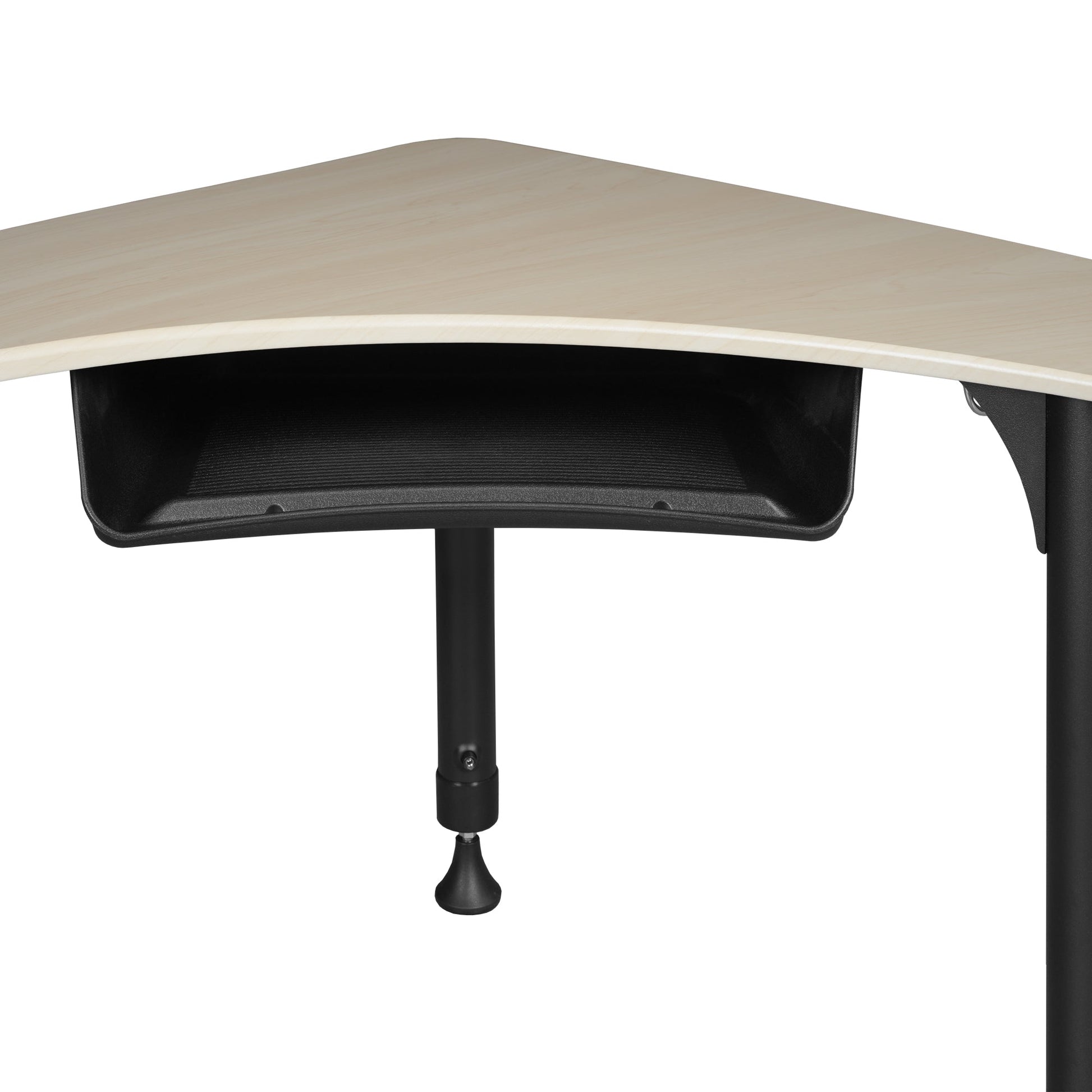 Regency 28" Boomerang Height Adjustable Plastic Top Activity School Desk with Book Storage (Maple) - SchoolOutlet