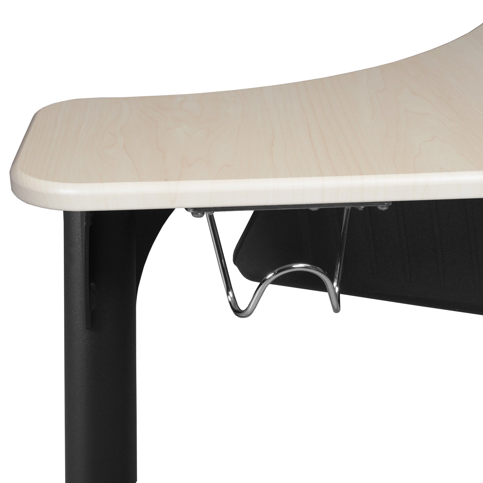 Regency 28" Boomerang Height Adjustable Plastic Top Activity School Desk with Book Storage (Maple) - SchoolOutlet