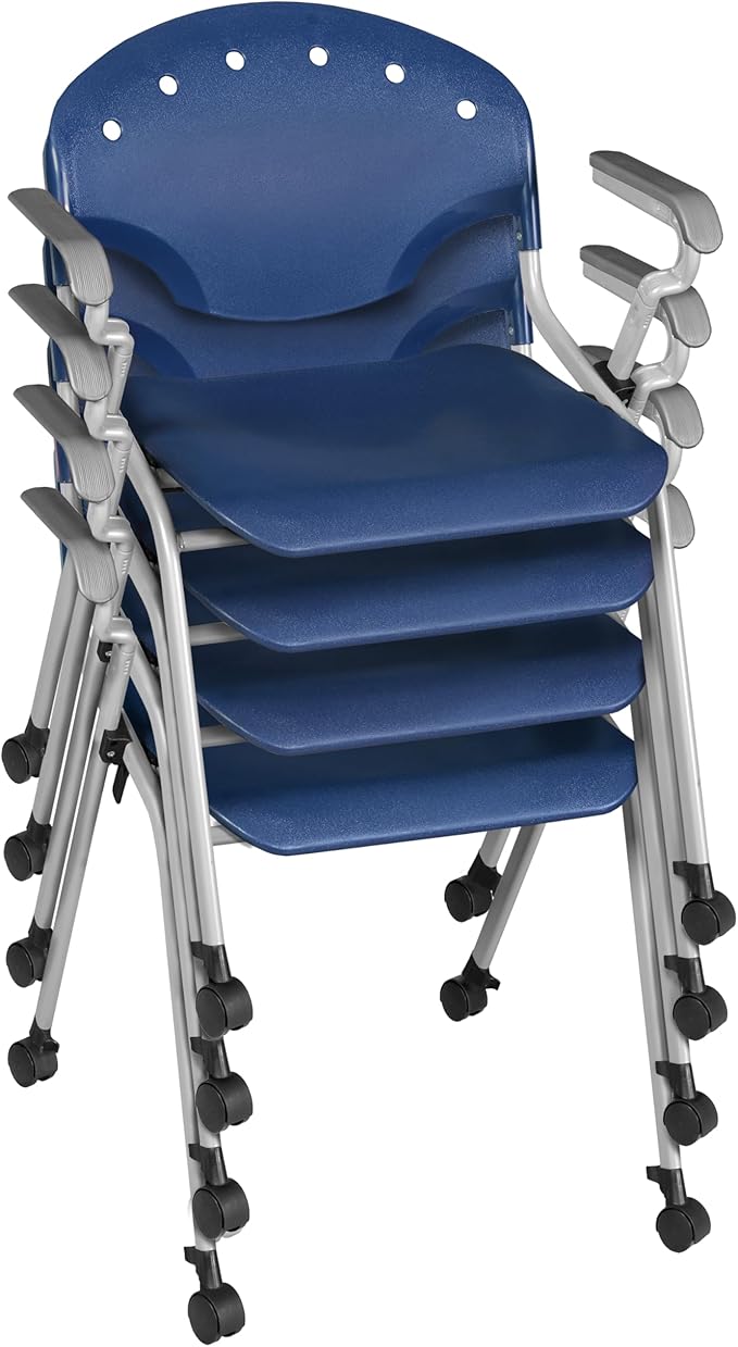 Regency Rico Classroom Training Stack Chair with Arms - 4 Pack - (REG - 306 - 4PK) - SchoolOutlet
